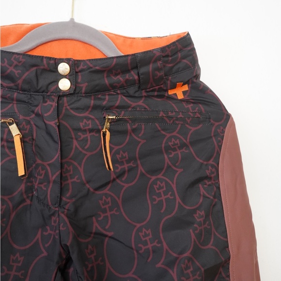 Rossignol JC de Castelbajac Ski Snowboarding Pant Brown Black Women's Size S - Picture 3 of 11